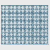 Cadeau Papier d'emballage floral orné bleu (Plat)