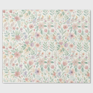 Cadeau Papier d'emballage floral pastel