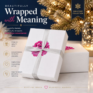 Cadeau Papier d'emballage floral rose personnalisé