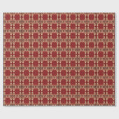 Cadeau Papier d'emballage floral rouge or moderne (Plat)