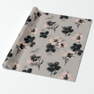 Cadeau Papier d'emballage foncé Ink Bloom
