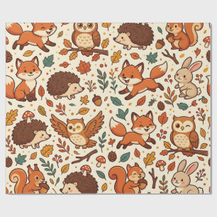Cadeau Papier d'emballage forestier Renard et Hibou de Wo