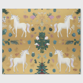 Cadeau Papier d'emballage Forêt de licornes