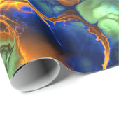 Cadeau papier d'emballage fractal spatial (Coin rond)