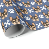 Cadeau Papier d'emballage Frenchie (Coin rond)