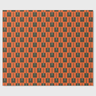 Cadeau Papier d'emballage géométrique orange et olive gra