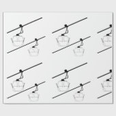 Cadeau Papier d'emballage gondole noir et blanc. (Plat)