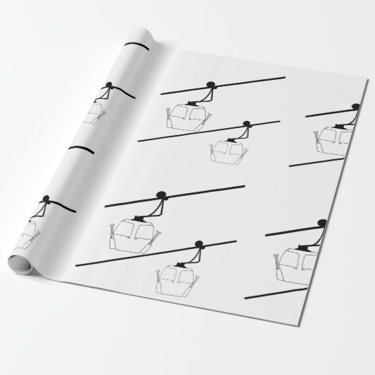 Cadeau Papier d'emballage gondole noir et blanc. (Déroulé)