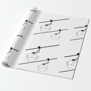 Cadeau Papier d'emballage gondole noir et blanc.
