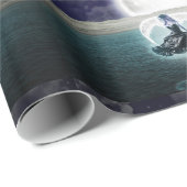 Cadeau papier d'emballage goth moon angel (Coin rond)