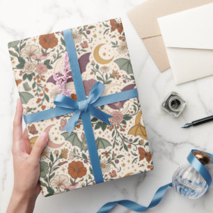 Cadeau Papier d'emballage gothique Fleurs de Lune Chauves