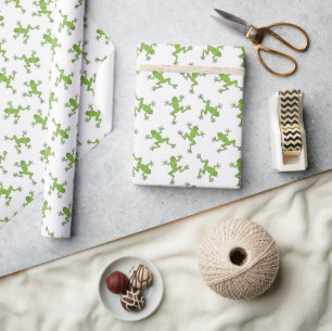 Cadeau Papier d'emballage Grenouille Verte, Emballage Cad