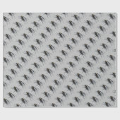 Cadeau Papier d'emballage gris broché (Plat)