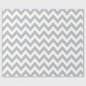 Cadeau Papier d'emballage gris-clair et blanc de Chevron (Plat)