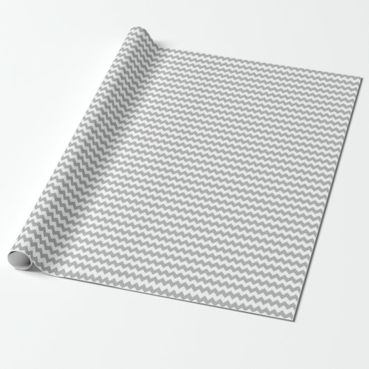 Cadeau Papier d'emballage gris de Chevron (Déroulé)