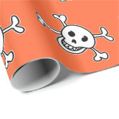 Cadeau Papier d'emballage Halloween avec motif crâne (Coin rond)