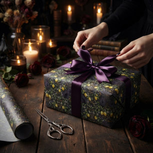 Cadeau Papier d'emballage Halloween Botanique Gothique Ci