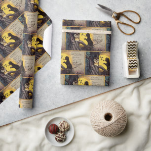 Cadeau Papier d'emballage Halloween Chat avertissant Hibo