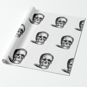 CADEAU PAPIER D'EMBALLAGE HALLOWEEN CRÂNES HUMAINS