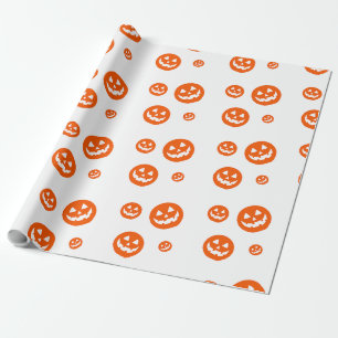 Cadeau Papier d'emballage Halloween Visage de Citrouille