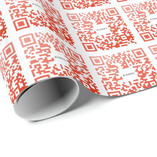 Cadeau Papier d'emballage HAMbWG - Conception de code QR  (Coin rond)