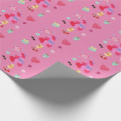 Cadeau papier d'emballage Heureuse Sainte-Valentin. (Coin)