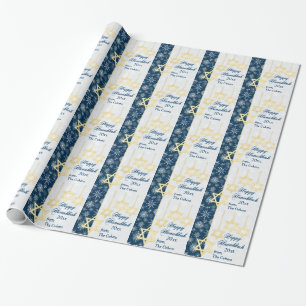 Cadeau Papier d'emballage heureux de Hanoukka de flocons