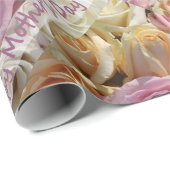 Cadeau Papier d'emballage heureux du jour de mère (Coin rond)