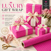 Cadeau Papier d'emballage hexagonal rose vif