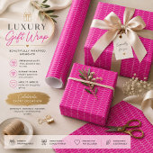Cadeau Papier d'emballage hexagonal rose vif
