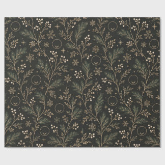 Cadeau Papier d'emballage hiver Monogramme Luxe Discret