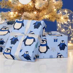 Cadeau Papier d'emballage hivernal de pingouin joueur