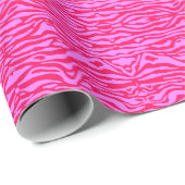 Cadeau Papier d'emballage Hot Pink Tiger Stripes (Coin rond)