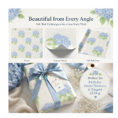Cadeau Papier d'emballage Hydrangea Bleu Élégant Fleur Ca