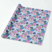 Cadeau Papier d'emballage Hydrangeas aquarelle (Déroulé)