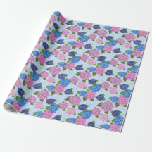 Papier d'emballage Hydrangeas aquarelle