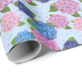 Cadeau Papier d'emballage Hydrangeas aquarelle (Coin rond)