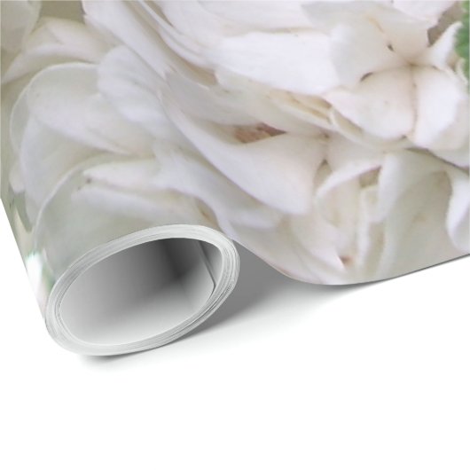 Cadeau Papier d'emballage - Hydrangée blanche (Coin rond)