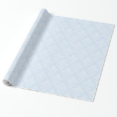 Cadeau Papier d'emballage - Icy Blue Damask (Déroulé)