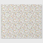 Cadeau Papier d'emballage illustré de fleurs sauvages (Plat)