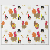 Cadeau Papier d'emballage illustré par thanksgiving (Plat)