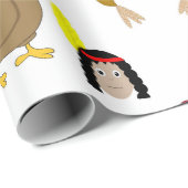 Cadeau Papier d'emballage illustré par thanksgiving (Coin rond)