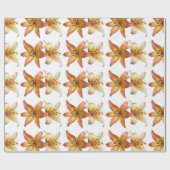 Cadeau Papier d'emballage imprimé de fleurs "Day Lily" de (Plat)