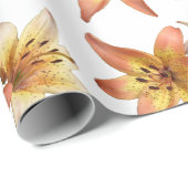 Cadeau Papier d'emballage imprimé de fleurs "Day Lily" de (Coin rond)