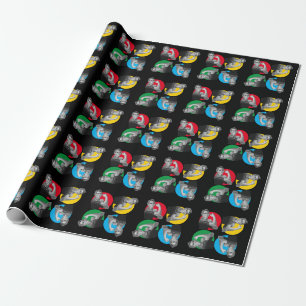 Cadeau Papier d'emballage imprimé ROSIE RIVETEUSE noir