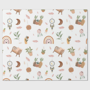 Cadeau papier d'emballage inspiré du style bohème