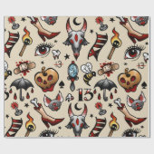 Cadeau Papier d'emballage instantané de tatouage de (Plat)