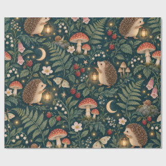 Cadeau Papier d'emballage Jardin de nuit Hérisson Lantern
