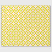Cadeau Papier d'emballage jaune citron géométrique (Plat)