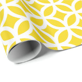 Cadeau Papier d'emballage jaune citron géométrique (Coin rond)